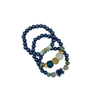 NEW TWINE & TWIG women's trio stack bracelet set in yellowstone